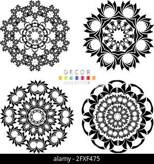 Kalligraphische Zierelemente für gestalterische Aufgaben Stock Vektor