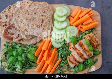 Indisches Naan-Fladenbrot Stockfoto