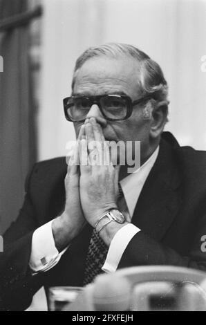 Unterhaushaushalt Landwirtschaft; Minister Van der Stee im Repräsentantenhaus, 7. Februar 1978, Politik, Niederlande, 20. Jahrhundert Presseagentur Foto, Nachrichten zu erinnern, Dokumentarfilm, historische Fotografie 1945-1990, visuelle Geschichten, Menschliche Geschichte des zwanzigsten Jahrhunderts, Momente in der Zeit festzuhalten Stockfoto