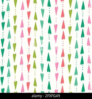 Herzmuster im Hintergrund. Helle Vektor nahtlose Wiederholung von Hand gezeichneten Herzen. Stock Vektor