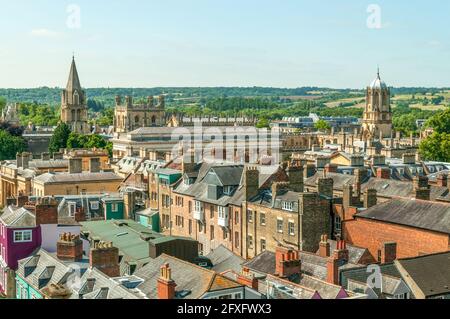 Skyline von Oxford von Str. Marys Turm, Oxford, Oxfordshire, England Stockfoto