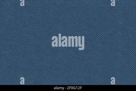 Blauer Stoff Buchcover Textur. Altes Buchcover aus der Nähe, Vollformatstruktur mit einem nahtlosen, sich wiederholenden Muster, ideal für einen endlosen Scrolling-Backgroun Stockfoto