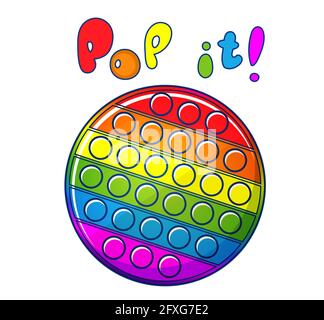 Trendiges Antistress-Pop-it-Fidget-Sinnesspielzeug. Cartoon Vektorgrafik isoliert auf weißem Hintergrund Stock Vektor