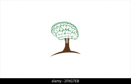 Symbol „Brain Tree“ Logo Design Vektor-Vorlage Illustration Stock Vektor