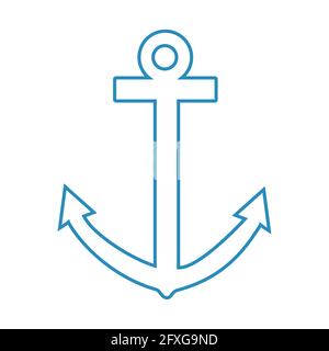 Vector Illustration Blue Anchor logo Icon Stock Vektor