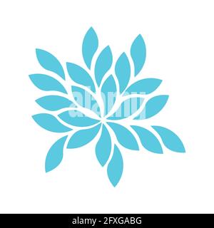 Vector Illustration abstrakt blau Blume auf weißem Hintergrund Stock Vektor