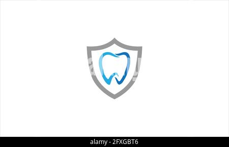 Dental Shield Logo Vorlage Design Vektor Illustration Emblem Design Konzept Kreatives Symbol Stock Vektor