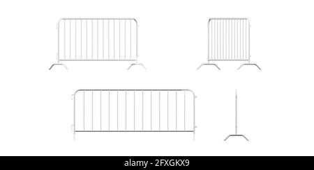 Barrikade-Mockup isoliert auf weißem Hintergrund - 3d-Rendering Stockfoto