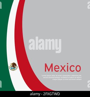 Abstrakt schwenkende flagge mexikos. Kreativer Hintergrund in mexiko Flaggen Farben für Urlaub Karte Design. National Poster. Staatliches mexikanisches patriotisches Cover, Busine Stock Vektor