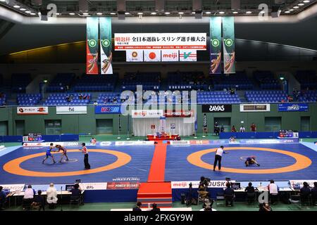 Gesamtansicht, 27. MAI 2021 - Wrestling : Meiji Cup All Japan Selection Championship at Komazawa Olympic Park Gymnasium, Tokyo, Japan. (Foto von Naoki Nishimura/AFLO SPORT) Stockfoto