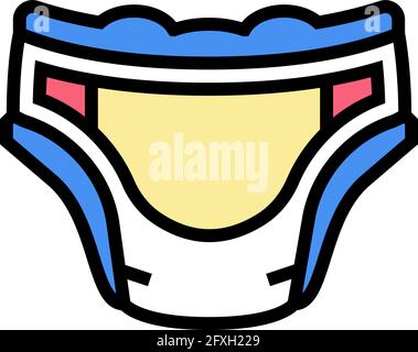 windel Baby Farbe Symbol Vektor Illustration Stock Vektor