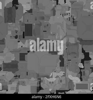 Nahtlos wiederholendes Muster von Höhenkarten. Kann für futuristische Objekte in 3D verwendet werden Stockfoto