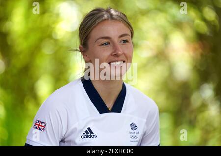 Team GB und Arsenals Leah Williamson während der Bekanntgabe der Frauen-Fußballmannschaft des Teams GB Tokyo 2020 im Botanischen Garten in Birmingham. Bilddatum: Donnerstag, 27. Mai 2021. Stockfoto