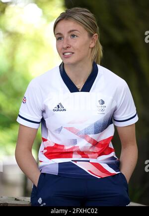 Team GB und Arsenals Leah Williamson während der Bekanntgabe der Frauen-Fußballmannschaft des Teams GB Tokyo 2020 im Botanischen Garten in Birmingham. Bilddatum: Donnerstag, 27. Mai 2021. Stockfoto