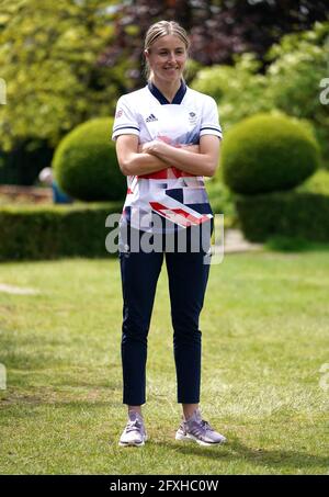 Team GB und Arsenals Leah Williamson während der Bekanntgabe der Frauen-Fußballmannschaft des Teams GB Tokyo 2020 im Botanischen Garten in Birmingham. Bilddatum: Donnerstag, 27. Mai 2021. Stockfoto