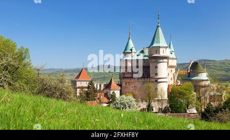 Bojnice Burg in der Nähe Prievidza Stadt, Frühling Ansicht, Slowakei, Europa Stockfoto