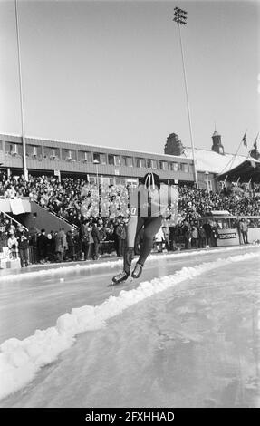 Eisschnelllauf-Weltmeisterschaften in Oslo (Norwegen). Verkerk in Aktion, 15. Februar 1970, Skaten, Sport, Niederlande, Presseagentur des 20. Jahrhunderts, Foto, Nachrichten zum erinnern, Dokumentarfilm, historische Fotografie 1945-1990, visuelle Geschichten, Menschliche Geschichte des zwanzigsten Jahrhunderts, Momente in der Zeit festzuhalten Stockfoto