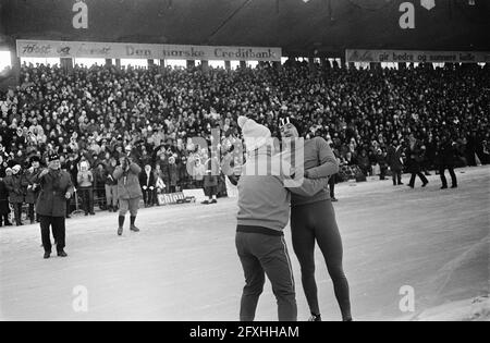 Eisschnelllauf-Weltmeisterschaften in Oslo (Norwegen). Verkerk, 15. Februar 1970, Skaten, Sport, Niederlande, Presseagentur des 20. Jahrhunderts, Foto, Nachrichten zum erinnern, Dokumentarfilm, historische Fotografie 1945-1990, visuelle Geschichten, Menschliche Geschichte des zwanzigsten Jahrhunderts, Momente in der Zeit festzuhalten Stockfoto