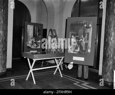 Der Ratsleiter dr.. P. J. Koets in der Maagdenhuis auf der SPU i wird Shakespeare-Gedenkausstellung am Donnerstag eröffnen, während der Einrichtung, 22. April 1964, Niederlande, 20. Jahrhundert Presseagentur Foto, Nachrichten zu erinnern, Dokumentarfilm, historische Fotografie 1945-1990, visuelle Geschichten, Menschliche Geschichte des zwanzigsten Jahrhunderts, Momente in der Zeit festzuhalten Stockfoto