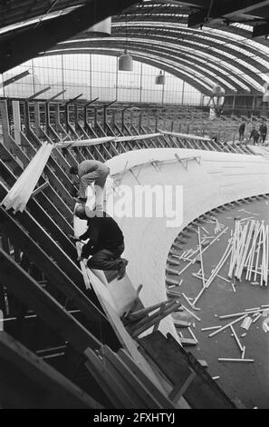 Radweg für sechs Tage Amsterdam wird bei RAI gemacht, 3. Dezember 1968, Niederlande, Foto der Presseagentur des 20. Jahrhunderts, Nachrichten zum erinnern, Dokumentarfilm, historische Fotografie 1945-1990, visuelle Geschichten, Menschliche Geschichte des zwanzigsten Jahrhunderts, Momente in der Zeit festzuhalten Stockfoto