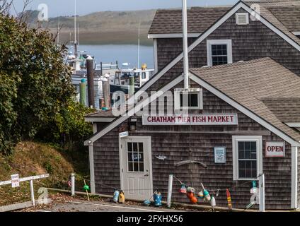 Der Chatham Pier Fish Market, Chatham, Massachusetts, USA Stockfoto