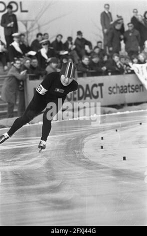 Eisschnelllauf-Weltmeisterschaft in Deventer Damen, 18. Februar 1967, Schlittschuhlaufen, Sport, Niederlande, Presseagentur des 20. Jahrhunderts, Foto, Nachrichten zum erinnern, Dokumentarfilm, historische Fotografie 1945-1990, visuelle Geschichten, Menschliche Geschichte des zwanzigsten Jahrhunderts, Momente in der Zeit festzuhalten Stockfoto