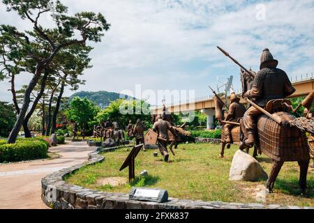 Gimhae, Korea - 24. April 2021 : Daeseong-dong Ancient Tombs Stockfoto