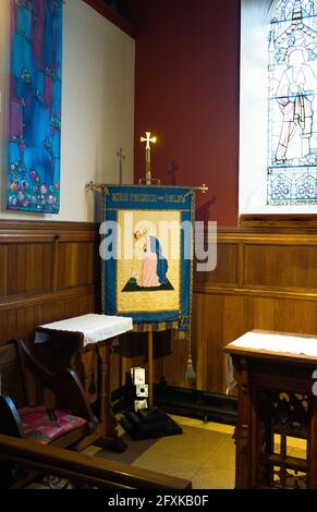 Innenraum der Holy Trinity Parish Church in Kirk Patrick, Isle of man Stockfoto