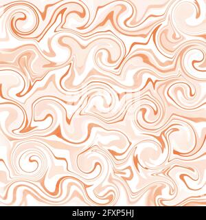 Abstrakte, nicht nahtlose, marmorierte Hintergrunddarstellung mit violetten, rosa und orangefarbenen Mischfarben, Wellen und Wirbeln, dekorativer Textur, trendy, moderner li Stockfoto