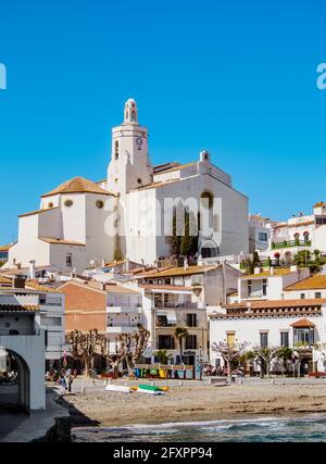 Santa Maria Kirche, Cadaques, Cap de Creus Halbinsel, Katalonien, Spanien, Europa Stockfoto