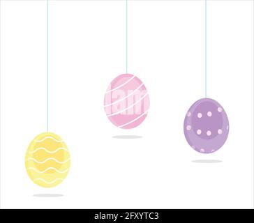 Frohe Ostern bunte Eier Grußkarte, ad, Promotion, Poster, Flyer, Webbanner, Artikel Stock Vektor