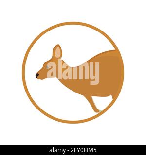 Australische Tier zoo Symbol kangaroo Stock Vektor