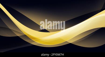 Dunkelblau und Hellgelb Farbverlauf Zufällige Formen futuristische Luxus-Farben Konzept Hintergrund. Neueste abstrakte moderne Diagonal Formen Tapete Stockfoto