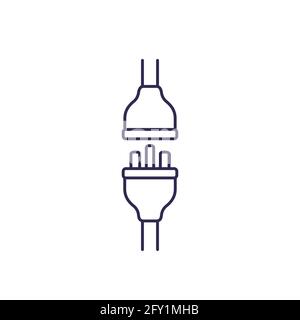 Elektrischer Stecker mit einem Symbol für die Steckerleitung Stock Vektor