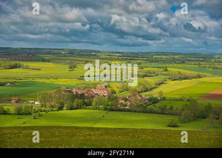 Landschaft in Burgund bei chateauneuf en Auxois Stockfoto