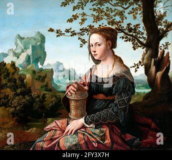 Jan van Scorel. Maria Magdalena von dem holländischen romanistischen Maler Jan van Scorel (1495-1562), Öl auf Tafel, c. 1530 Stockfoto