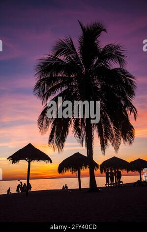 Sonnenuntergang an der Playa Ancón. Trinidad, Kuba. Stockfoto