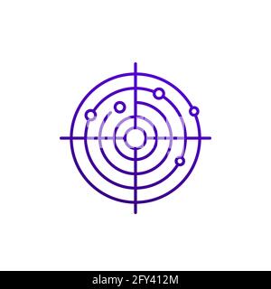 Radarliniensymbol auf Weiß Stock Vektor