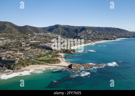 Luftaufnahme von Laguna Beach, Kalifornien, Küste Stockfoto