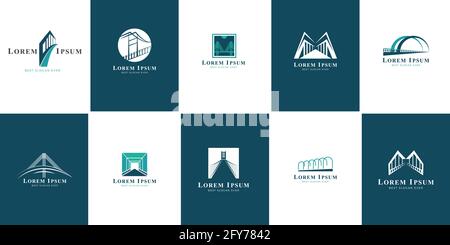 Modernes Bridge-Logo-Bundle Stockfoto