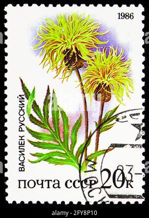 MOSKAU, RUSSLAND - 22. AUGUST 2019: Briefmarke gedruckt in der Sowjetunion (Russland) zeigt, Serie, circa Stockfoto