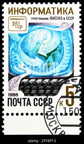 MOSKAU, RUSSLAND - 22. AUGUST 2019: Briefmarke gedruckt in der Sowjetunion (Russland) zeigt, Serie, circa Stockfoto