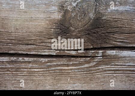 Hintergrund von alten Holzstruktur mit abblätternder Farbe, gehämmerte Nägel Stockfoto