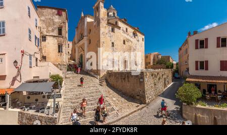 FRANKREICH. HAUTE CORSE (2B) REGION BALAGNE. CALVI. KATHEDRALE SAINT-JEAN-BAPTISTE Stockfoto