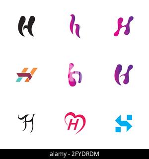 Satz von Symbolvektoren für das H-Logo-Design Stock Vektor