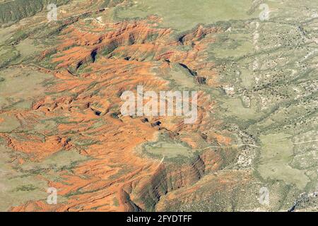 Luftaufnahme des Red Rock Canyon in Colorado Stockfoto