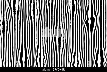 Schwarz-weiße Streifen. Zebra-Linienmuster. Abstrakter Vektorhintergrund. Druck auf Papier, Stoff, Keramik. Stock Vektor