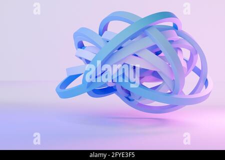 3d-Illustration blauer abstrakter Hintergrund mit geometrischer Figur. Hintergrunddesign. Abstrakte und farbenvolle Illustration Stockfoto