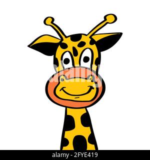 Cartoon Giraffe für Poster oder T-Shirt Textil Stockfoto