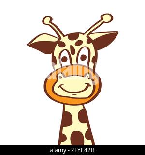 Cartoon Giraffe für Poster oder T-Shirt Textil Stockfoto